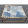 1970′ Table Basse en Fer Forgé Decor Végétal Dorée Feuilles d Or 130 X 130 cm 13