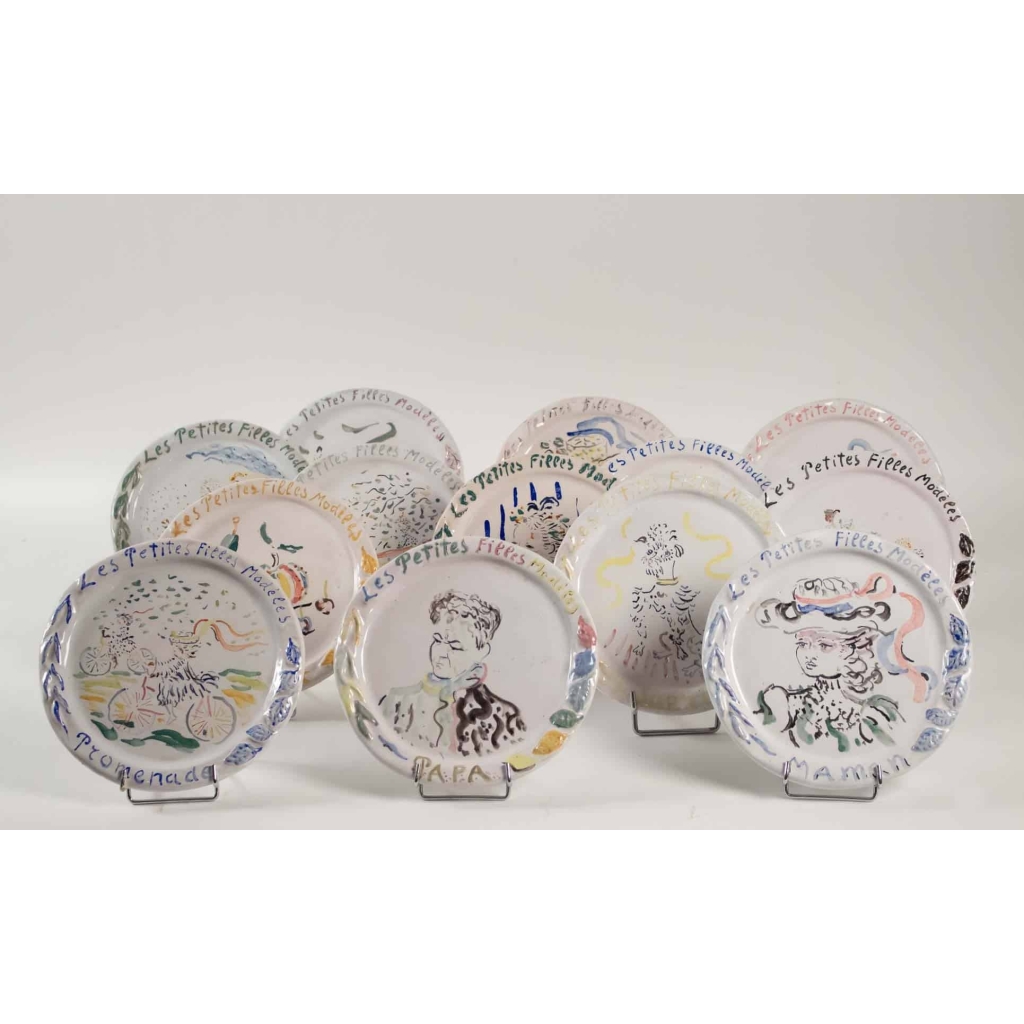 Assiettes en faïence peintes par Constantin Terechkovitch (1902 -1978) – céramique année 50 | Biron ||||||||||||||||||