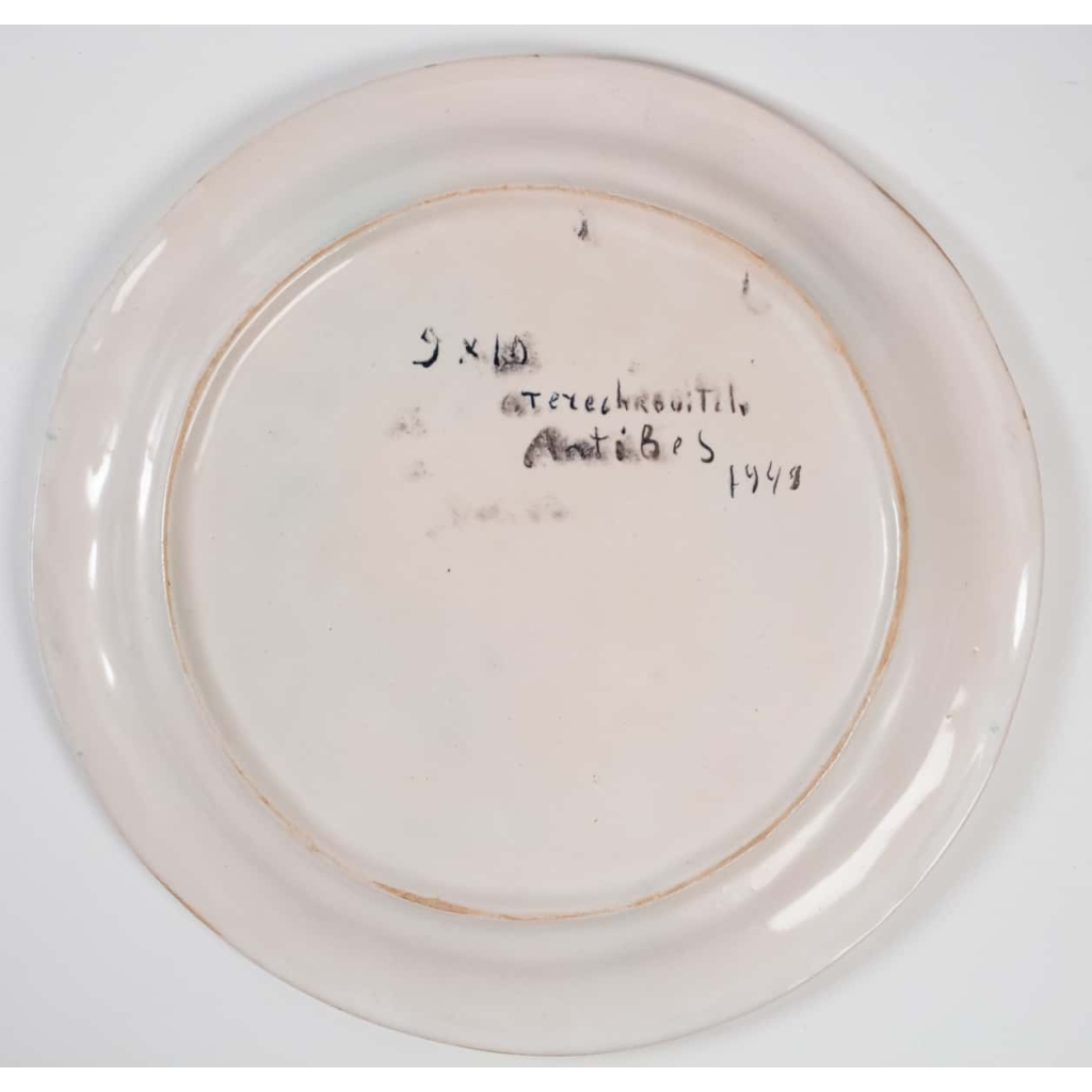 Assiettes en faïence peintes par Constantin Terechkovitch (1902 -1978) – céramique année 50 | Biron Assiettes en faïence peintes par Constantin Terechkovitch (1902 -1978) - céramique année 50