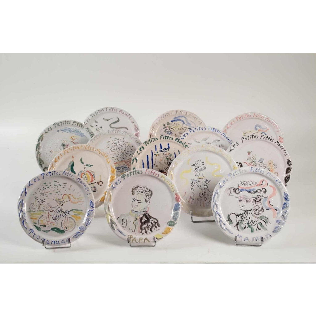 Assiettes en faïence peintes par Constantin Terechkovitch (1902 -1978) – céramique année 50 | Biron Assiettes en faïence peintes par Constantin Terechkovitch (1902 -1978) - céramique année 50