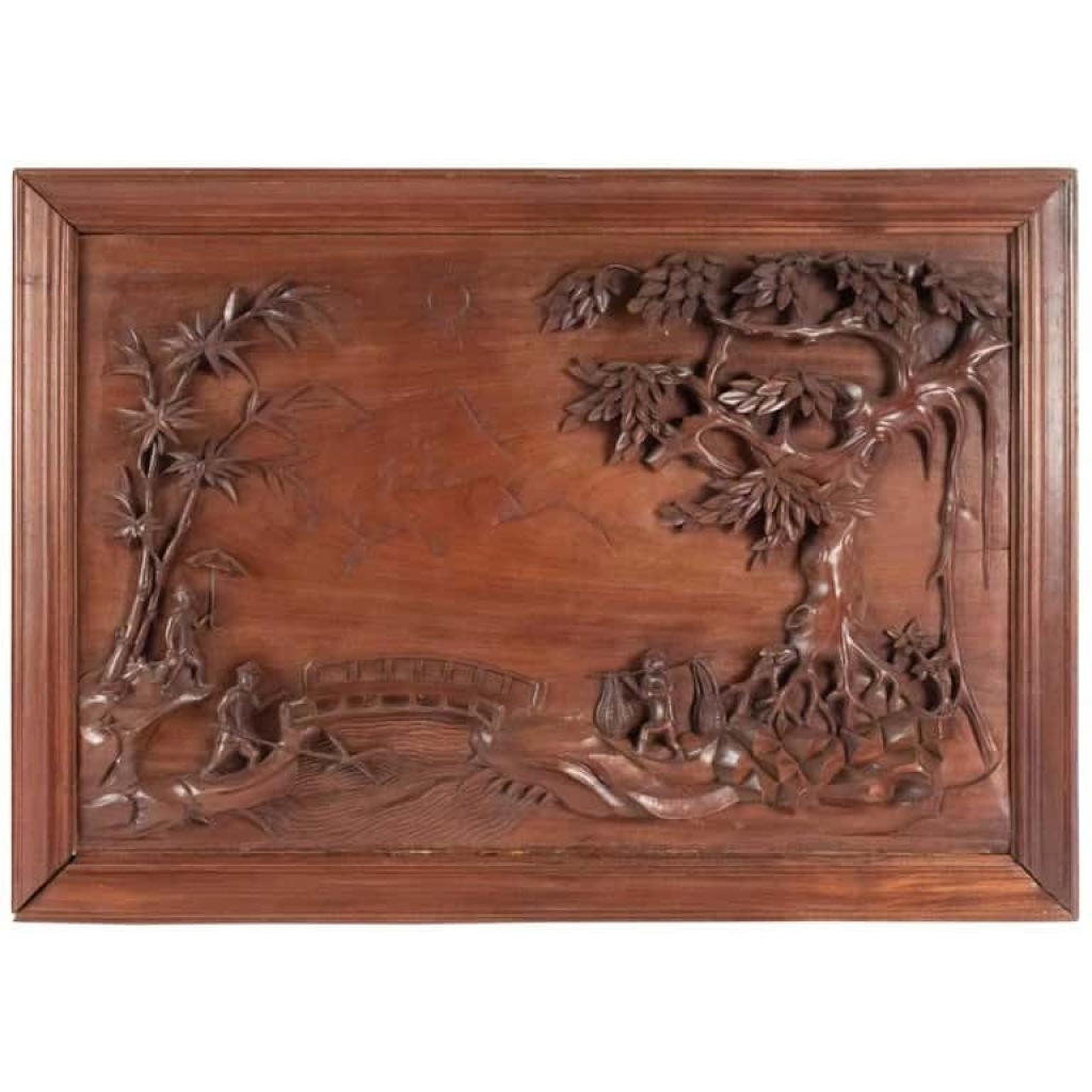 Panneau En Bois Sculpté, Chine, XXème Siècle, Décoration d’Intérieur | Biron |||||||||