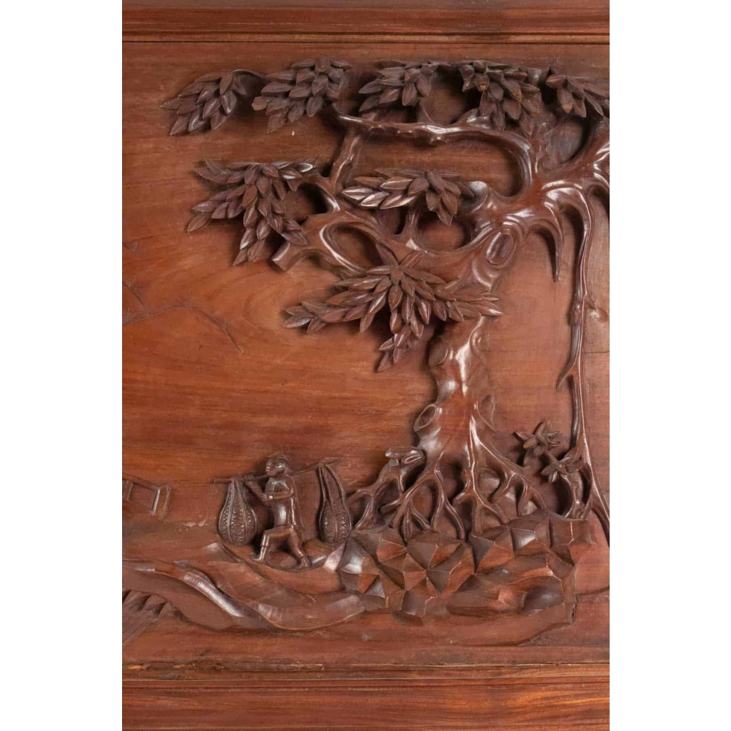 Panneau En Bois Sculpté, Chine, XXème Siècle, Décoration d’Intérieur | Biron Panneau En Bois Sculpté, Chine, XXème Siècle, Décoration d'Intérieur
