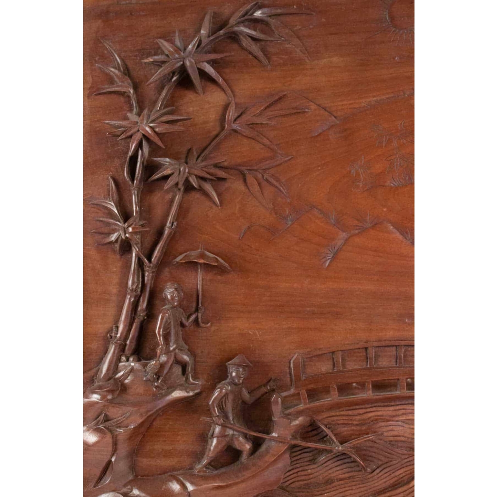 Panneau En Bois Sculpté, Chine, XXème Siècle, Décoration d’Intérieur | Biron Panneau En Bois Sculpté, Chine, XXème Siècle, Décoration d'Intérieur
