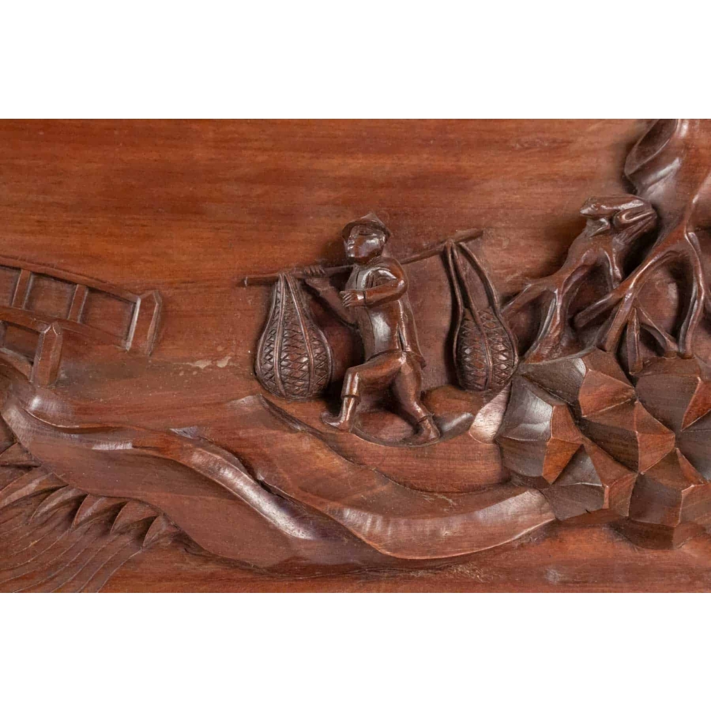 Panneau En Bois Sculpté, Chine, XXème Siècle, Décoration d’Intérieur | Biron Panneau En Bois Sculpté, Chine, XXème Siècle, Décoration d'Intérieur