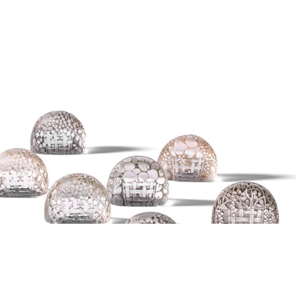 Rene Lalique 12 Portes menus « FRUIT »Set of Twelve Menu Holder | Biron Rene Lalique 12 Portes menus "FRUIT"Set of Twelve Menu Holder