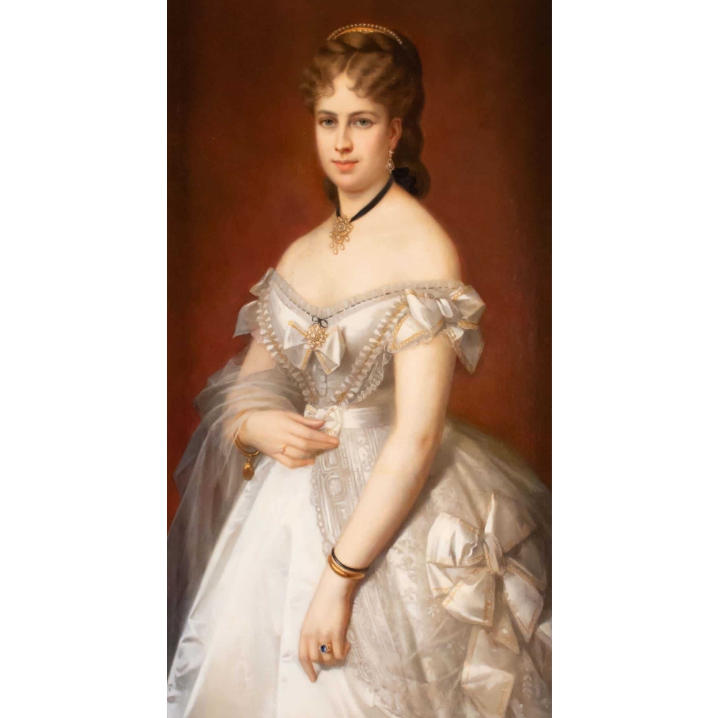Portrait de Sissi l'Impératrice école De Winterhalter XIXème Siècle
