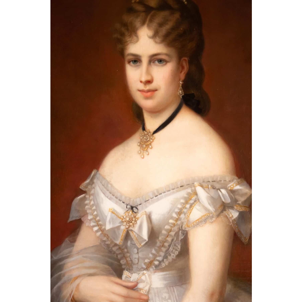 Portrait de Sissi l'Impératrice école De Winterhalter XIXème Siècle