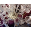 1950′ Lustre Cristal Murano 6 Branches, Coupoles a Bord Renversé | Biron 1950' Lustre Cristal Murano 6 Branches, Coupoles a Bord Renversé