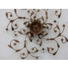 1970′ Plafonnier ou Applique à Décor de Fleurs et Feuilles en Métal Doré Style Maison Bagués Feuilles en Verre | Biron 1970' Plafonnier ou Applique à Décor de Fleurs et Feuilles en Métal Doré Style Maison Bagués Feuilles en Verre