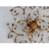1970′ Plafonnier ou Applique à Décor de Fleurs et Feuilles en Métal Doré Style Maison Bagués Feuilles en Verre | Biron 1970' Plafonnier ou Applique à Décor de Fleurs et Feuilles en Métal Doré Style Maison Bagués Feuilles en Verre
