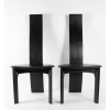 Suite De 4 Fauteuils En Chêne Laqué Noir
