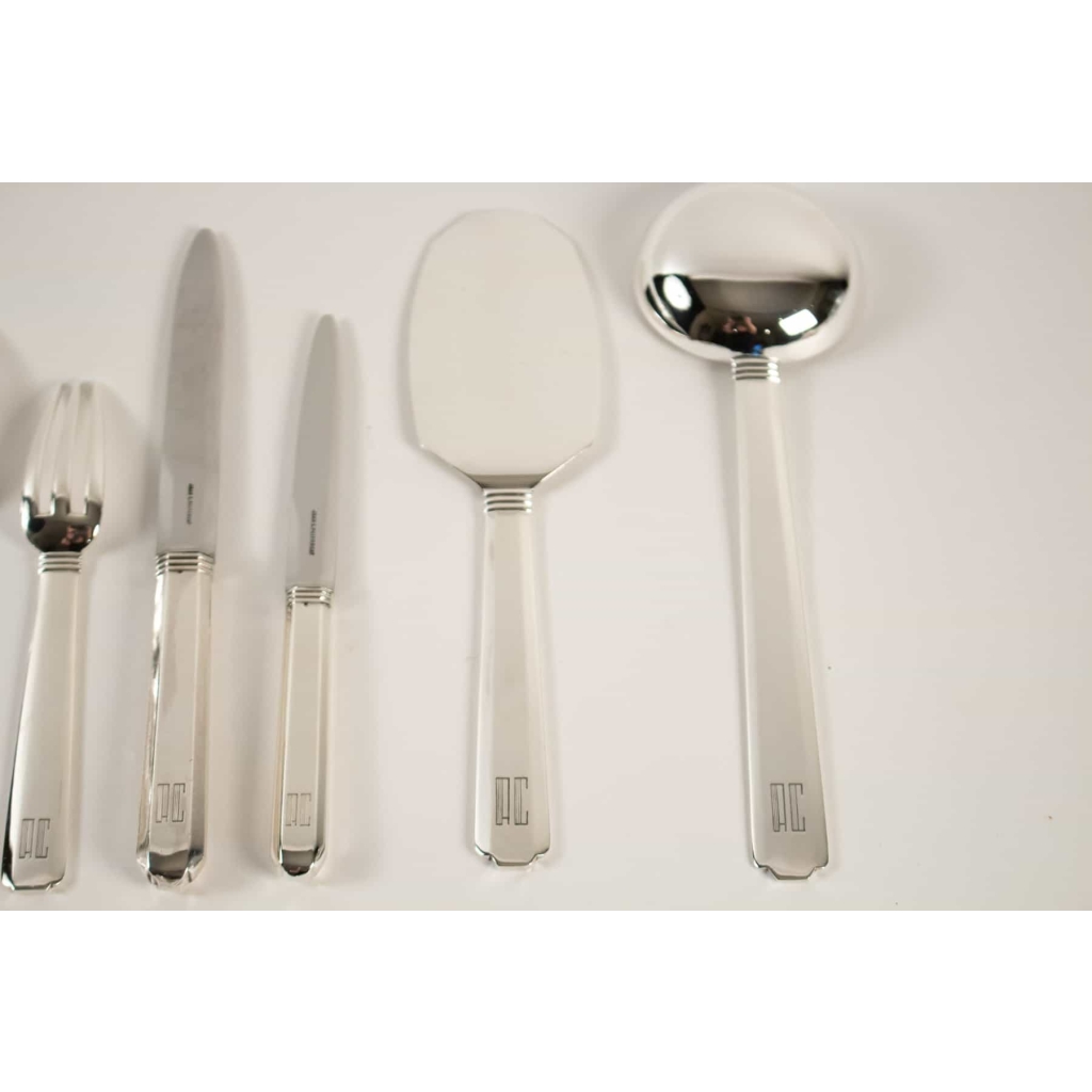 Jean Puiforcat « Bayonne » Flatware , circa 1924 :92 pieces | Biron Jean Puiforcat "Bayonne" Flatware , circa 1924 :92 pieces