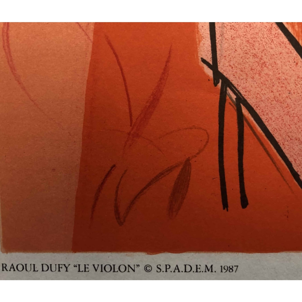 DUFY Raoul Lithographie en couleurs » Le violon et le piano « | Biron DUFY Raoul Lithographie en couleurs " Le violon et le piano "