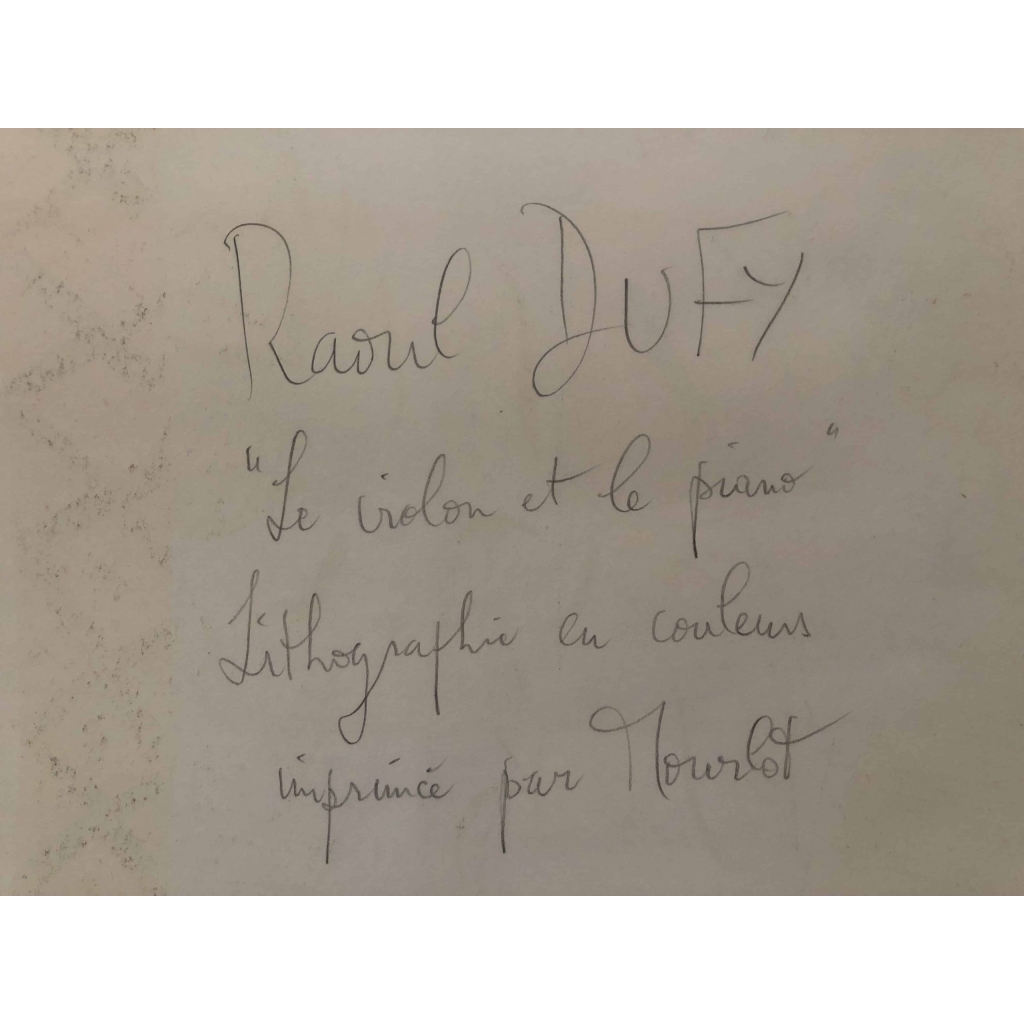 DUFY Raoul Lithographie en couleurs » Le violon et le piano « | Biron DUFY Raoul Lithographie en couleurs " Le violon et le piano "