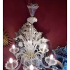 1950′ Lustre Cristal Murano 6 Branches Coupoles a Bord Montant | Biron 1950' Lustre Cristal Murano 6 Branches Coupoles a Bord Montant