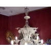 1950′ Lustre Cristal Murano 6 Branches Coupoles a Bord Montant | Biron 1950' Lustre Cristal Murano 6 Branches Coupoles a Bord Montant