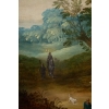 Personnages dans un sous-bois école flamande peinture XVIIème siècle