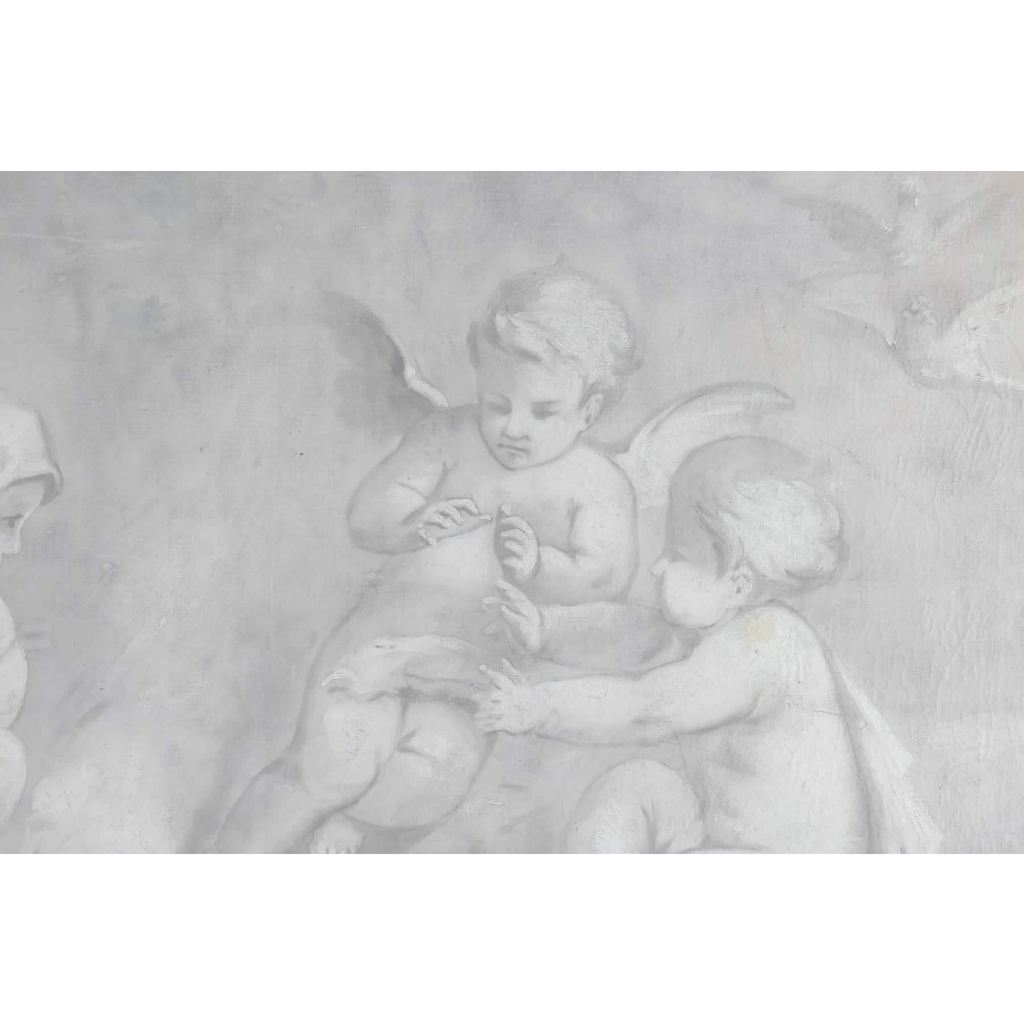 Suite De 3 Grisailles, 1880-1890 Sur Toile, Epoque Napoléon III, Décoration Intérieur | Biron Suite De 3 Grisailles, 1880-1890 Sur Toile, Epoque Napoléon III, Décoration Intérieur