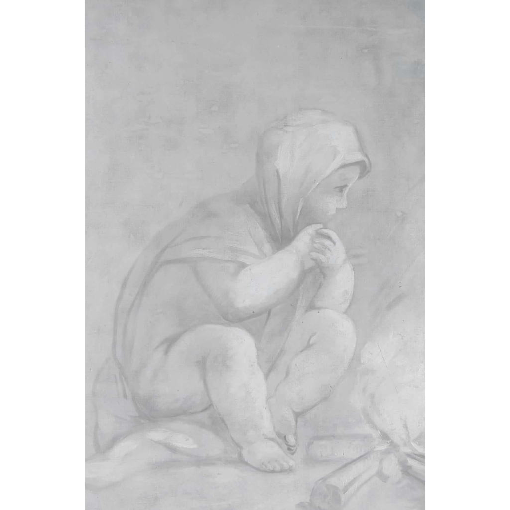 Suite De 3 Grisailles, 1880-1890 Sur Toile, Epoque Napoléon III, Décoration Intérieur | Biron Suite De 3 Grisailles, 1880-1890 Sur Toile, Epoque Napoléon III, Décoration Intérieur