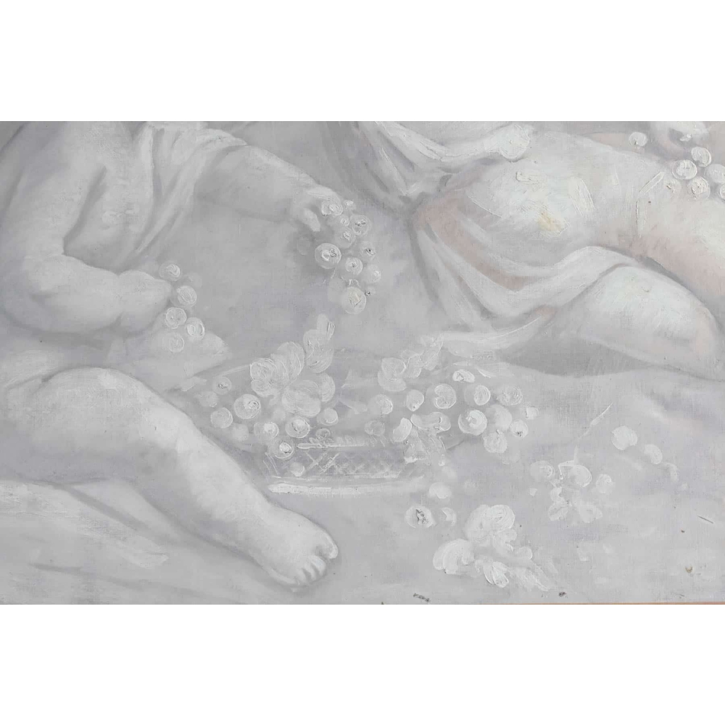 Suite De 3 Grisailles, 1880-1890 Sur Toile, Epoque Napoléon III, Décoration Intérieur | Biron Suite De 3 Grisailles, 1880-1890 Sur Toile, Epoque Napoléon III, Décoration Intérieur