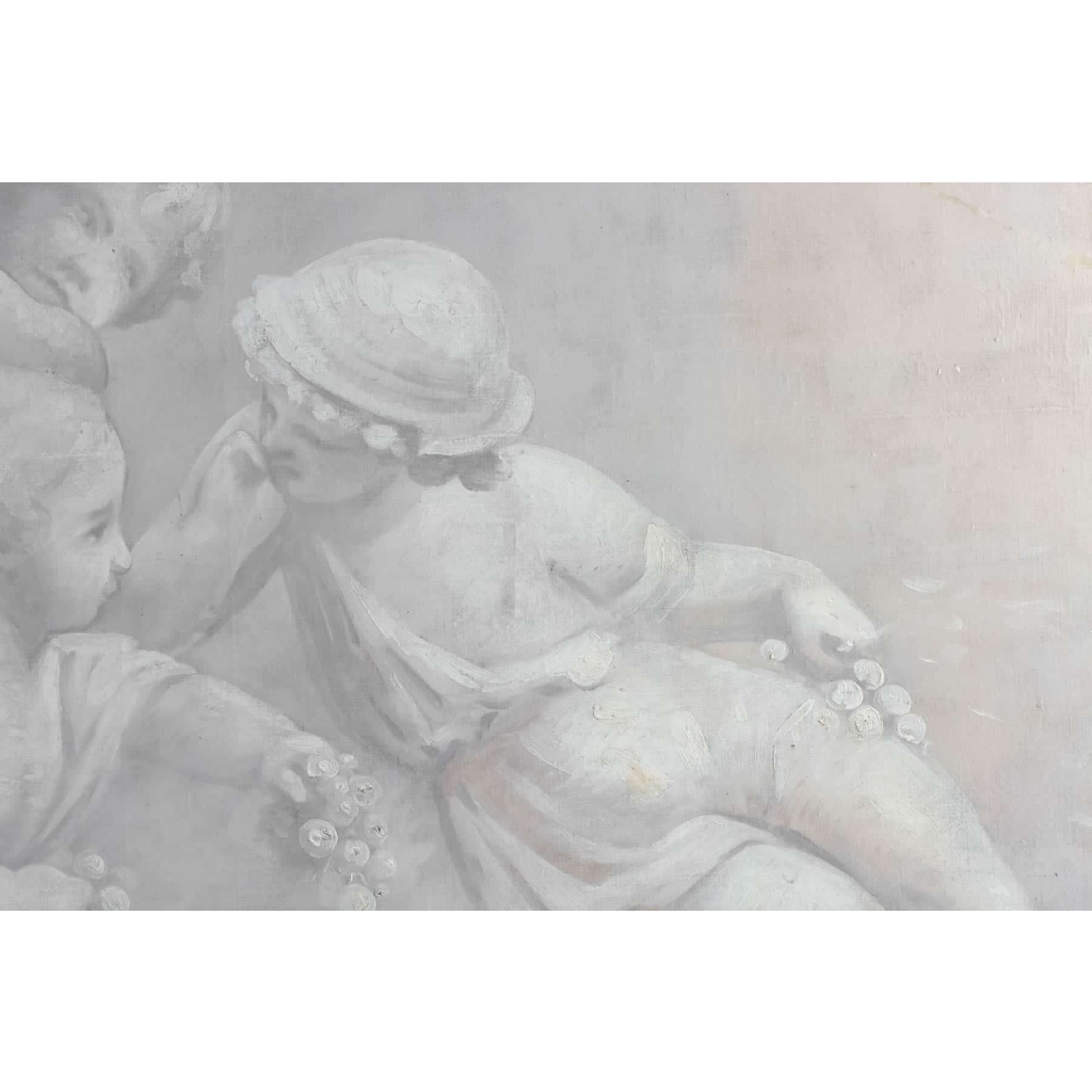 Suite De 3 Grisailles, 1880-1890 Sur Toile, Epoque Napoléon III, Décoration Intérieur | Biron Suite De 3 Grisailles, 1880-1890 Sur Toile, Epoque Napoléon III, Décoration Intérieur