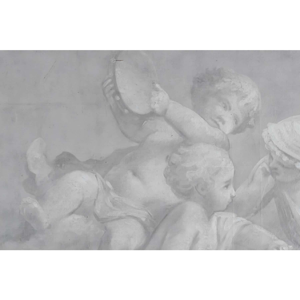 Suite De 3 Grisailles, 1880-1890 Sur Toile, Epoque Napoléon III, Décoration Intérieur | Biron Suite De 3 Grisailles, 1880-1890 Sur Toile, Epoque Napoléon III, Décoration Intérieur