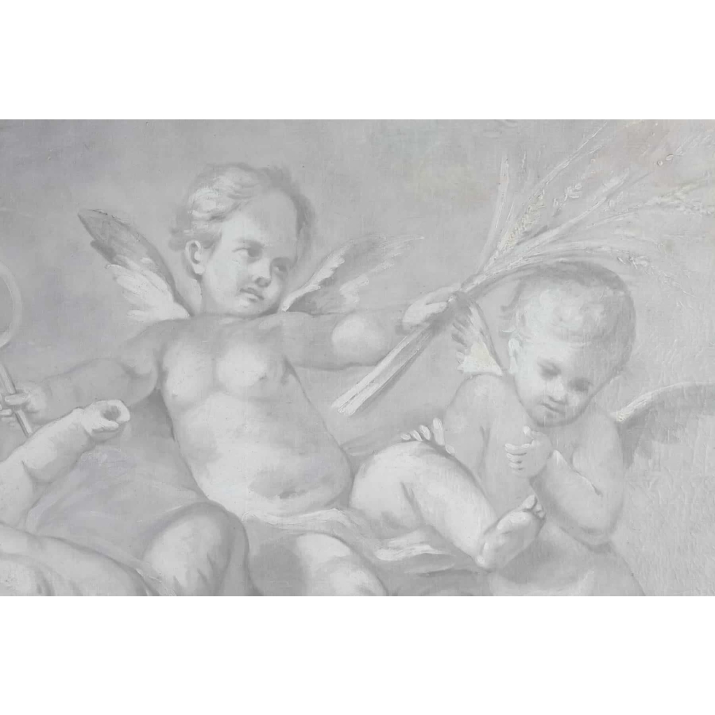 Suite De 3 Grisailles, 1880-1890 Sur Toile, Epoque Napoléon III, Décoration Intérieur | Biron Suite De 3 Grisailles, 1880-1890 Sur Toile, Epoque Napoléon III, Décoration Intérieur