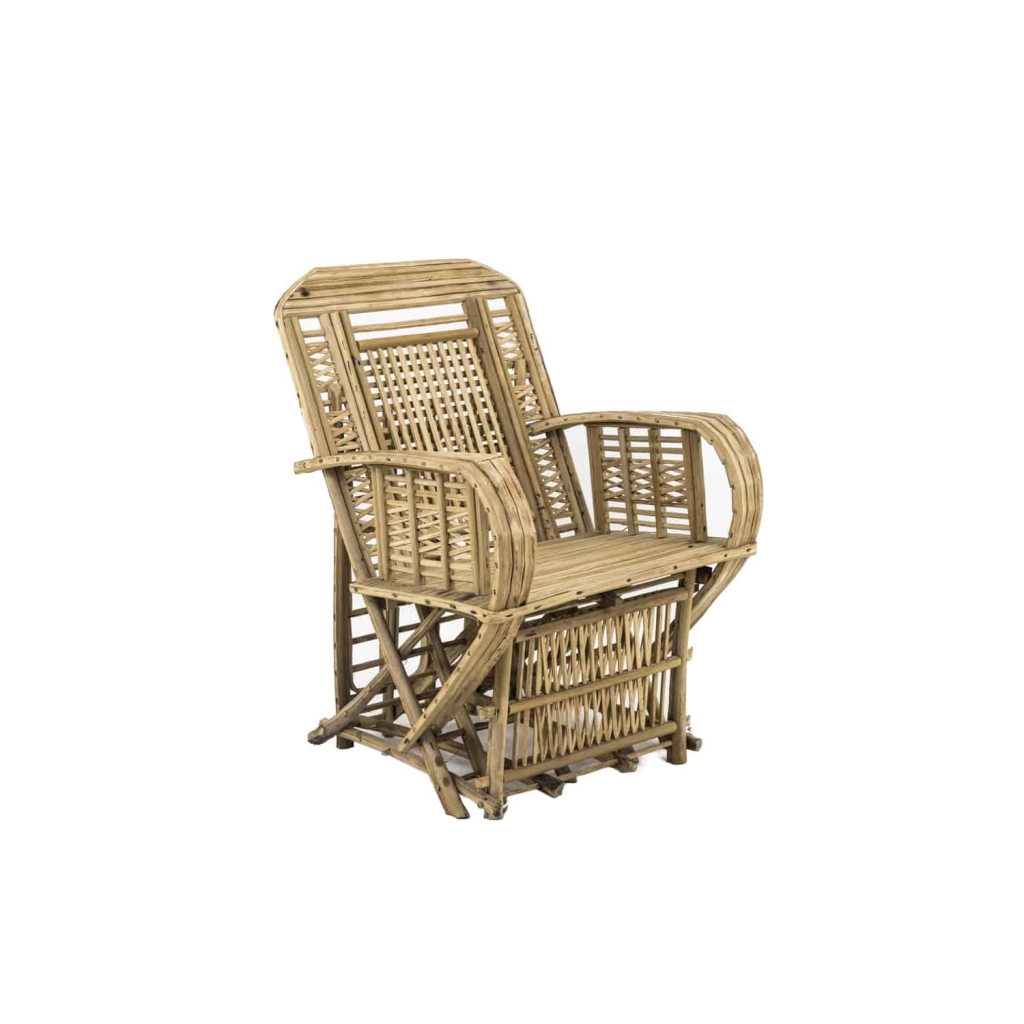 Fauteuil de style ethnique en bambou brut, années 1980 2