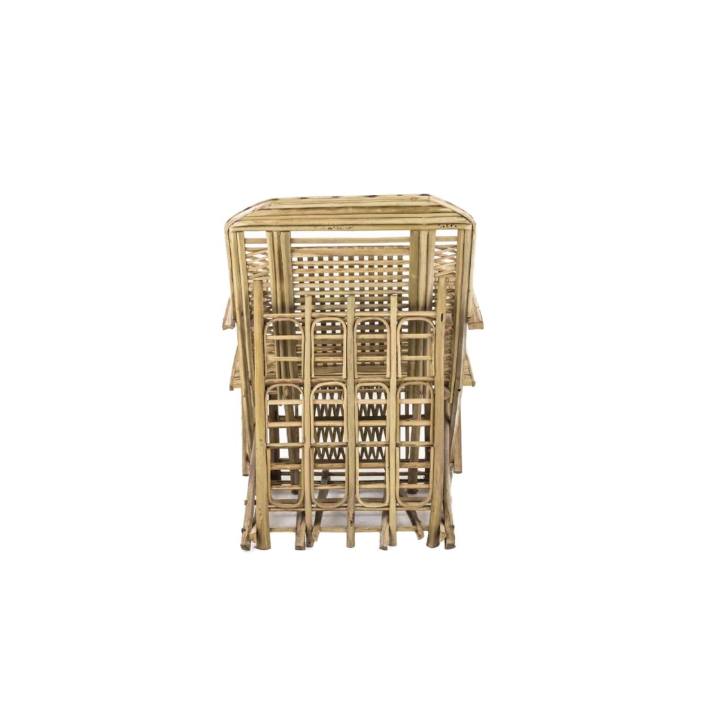Fauteuil de style ethnique en bambou brut, années 1980 4