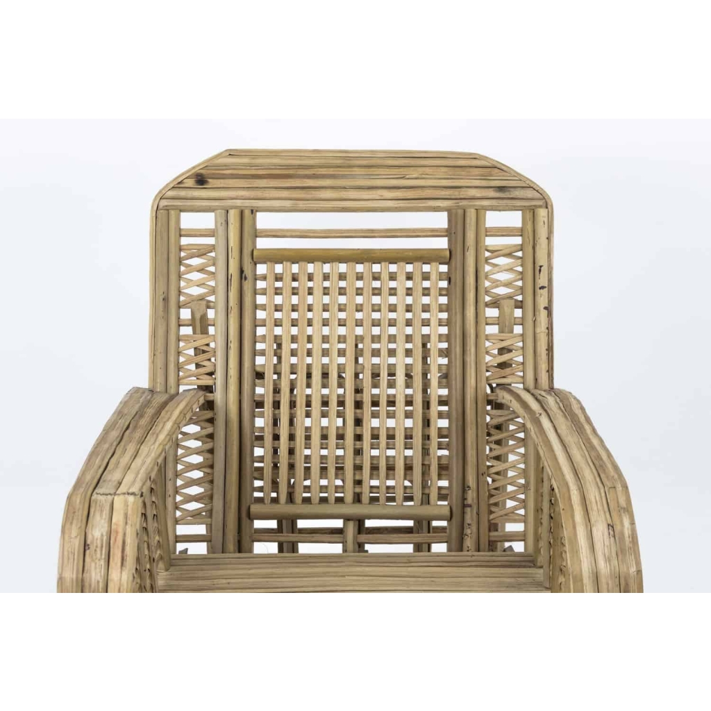 Fauteuil de style ethnique en bambou brut, années 1980 6
