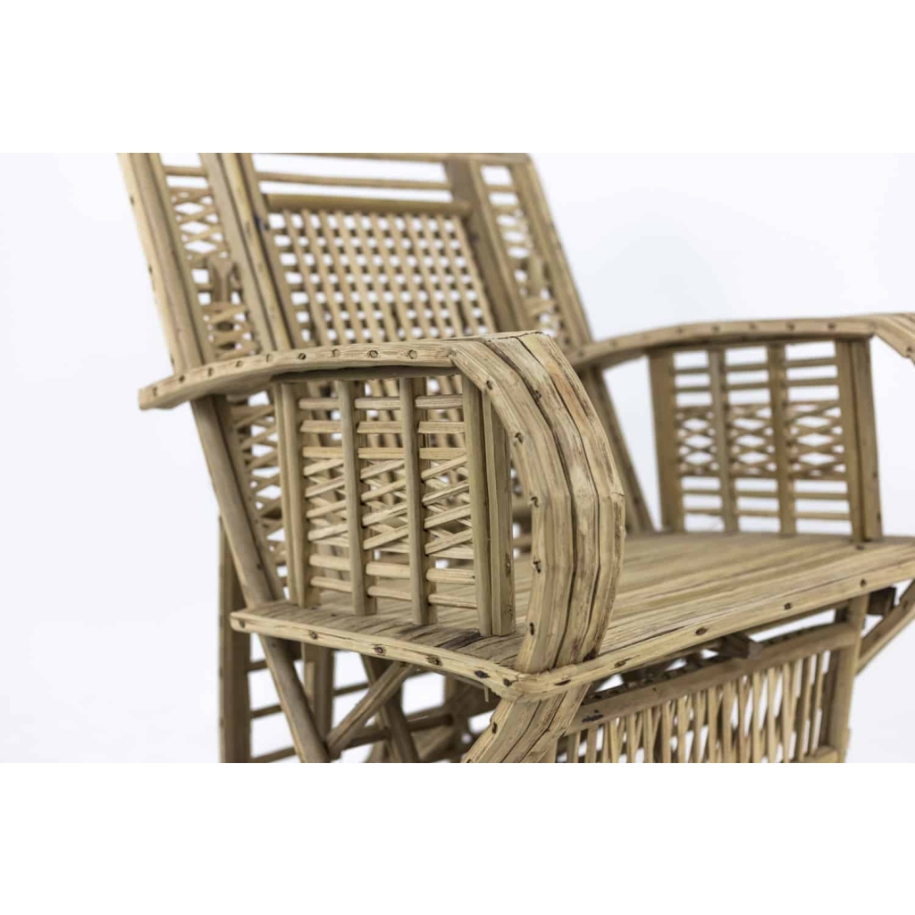 Fauteuil de style ethnique en bambou brut, années 1980 7