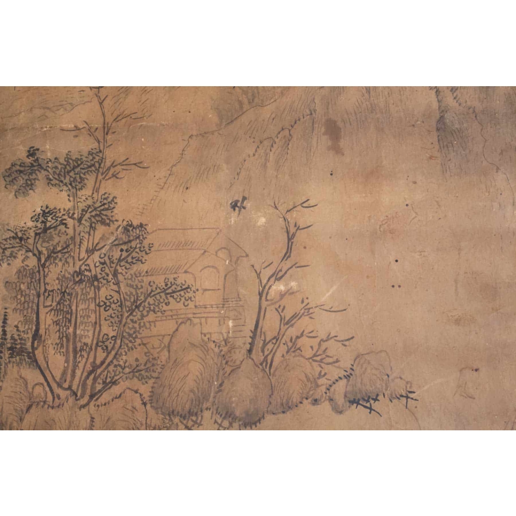 Dessin, Chine, XIXème Siècle Sur Papier Marouflé, Art Asie | Biron Dessin, Chine, XIXème Siècle Sur Papier Marouflé, Art Asie