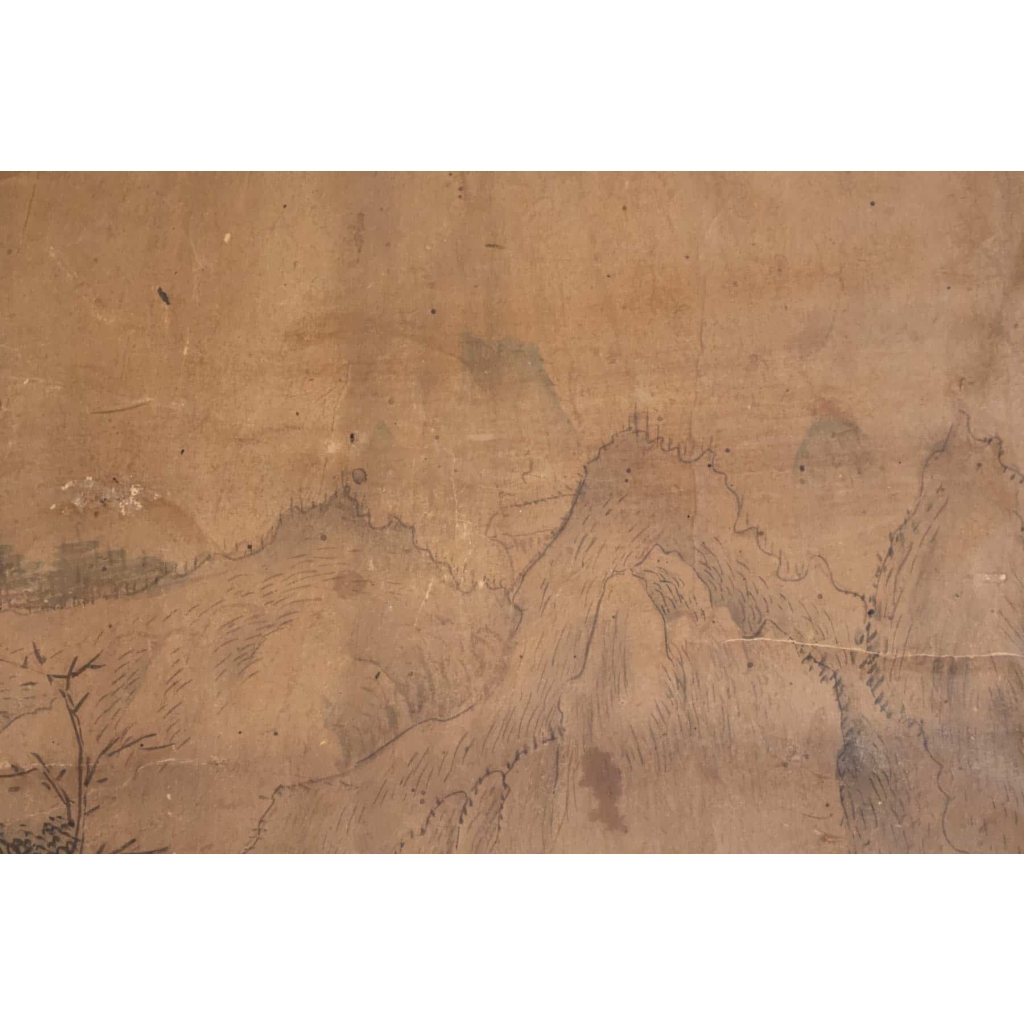 Dessin, Chine, XIXème Siècle Sur Papier Marouflé, Art Asie | Biron Dessin, Chine, XIXème Siècle Sur Papier Marouflé, Art Asie