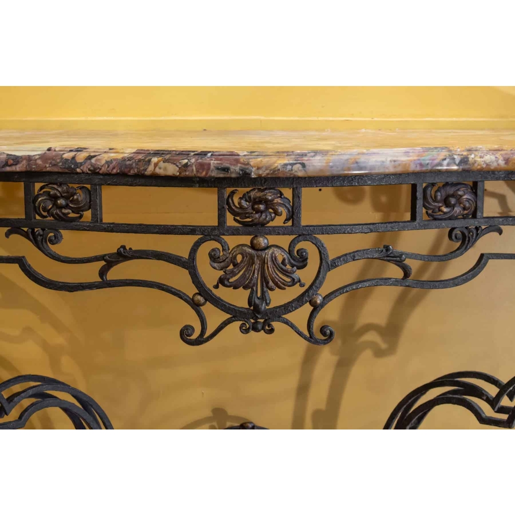 Grande Console En Fer Forgé De Style Louis XV, XIXème
