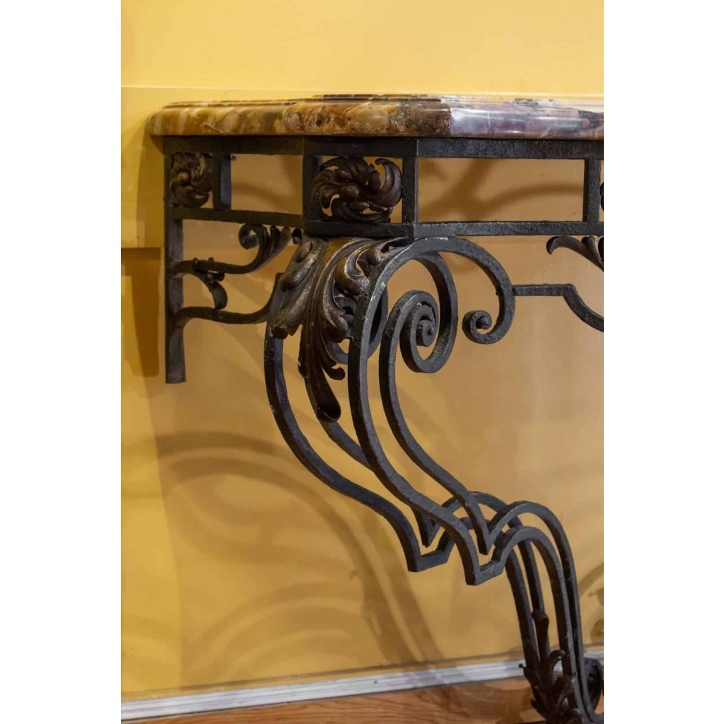 Grande Console En Fer Forgé De Style Louis XV, XIXème