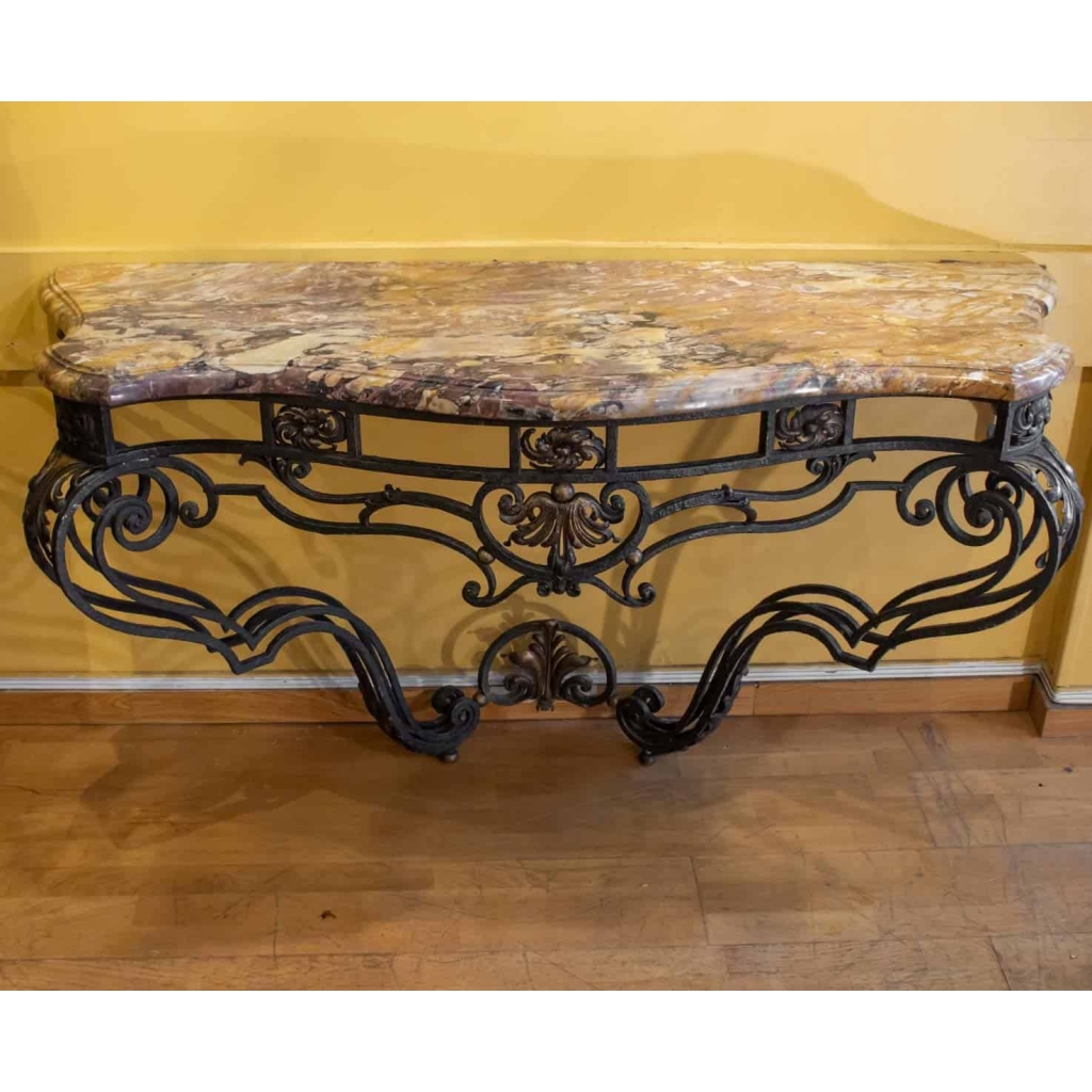 Grande Console En Fer Forgé De Style Louis XV, XIXème