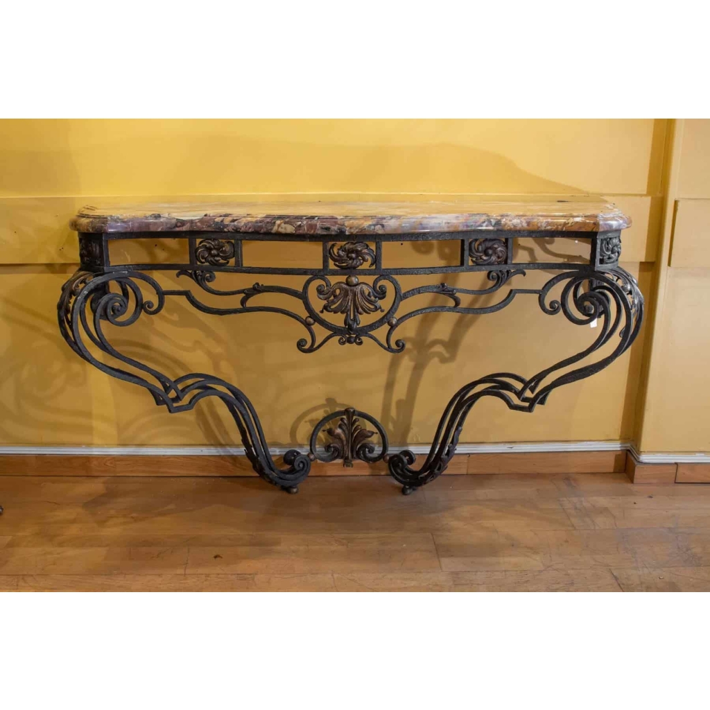 Grande Console En Fer Forgé De Style Louis XV, XIXème