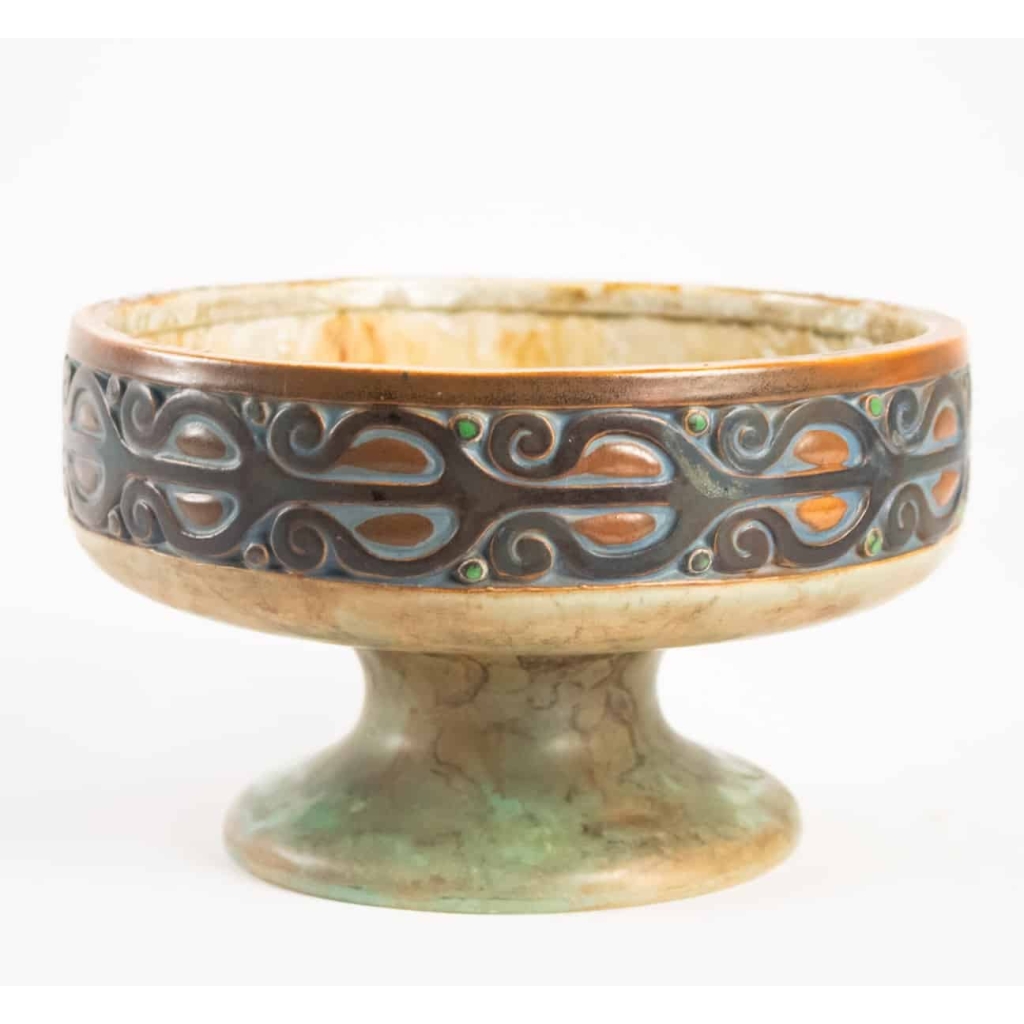 Coupe signée Joseph et Pierre Mougin – céramique art déco | Biron |||||
