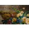 Eugène Henri Cauchois (1850 – 1911) : Panier de fleurs. | Biron Eugène Henri Cauchois (1850 - 1911) : Panier de fleurs.