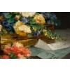 Eugène Henri Cauchois (1850 – 1911) : Panier de fleurs. | Biron Eugène Henri Cauchois (1850 - 1911) : Panier de fleurs.