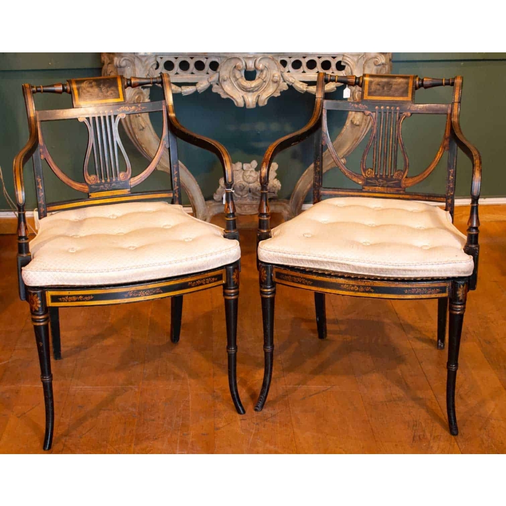 Paire De Fauteuils d’époque Regency. Angleterre 1810. | Biron ||||||||