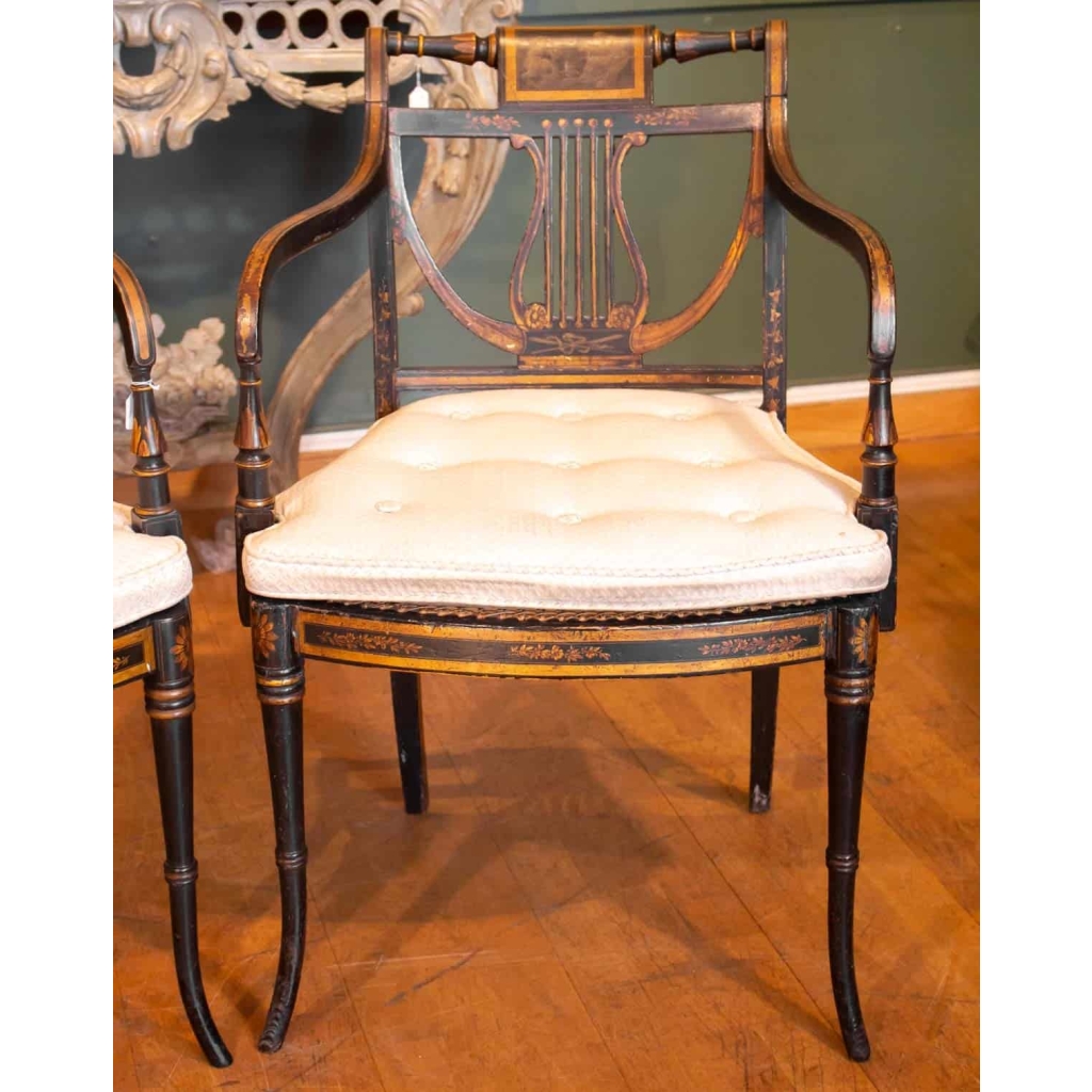 Paire De Fauteuils d’époque Regency. Angleterre 1810. | Biron Paire De Fauteuils d'époque Regency. Angleterre 1810.