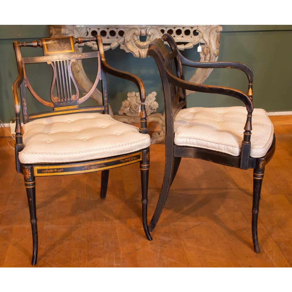 Paire De Fauteuils d’époque Regency. Angleterre 1810. | Biron Paire De Fauteuils d'époque Regency. Angleterre 1810.