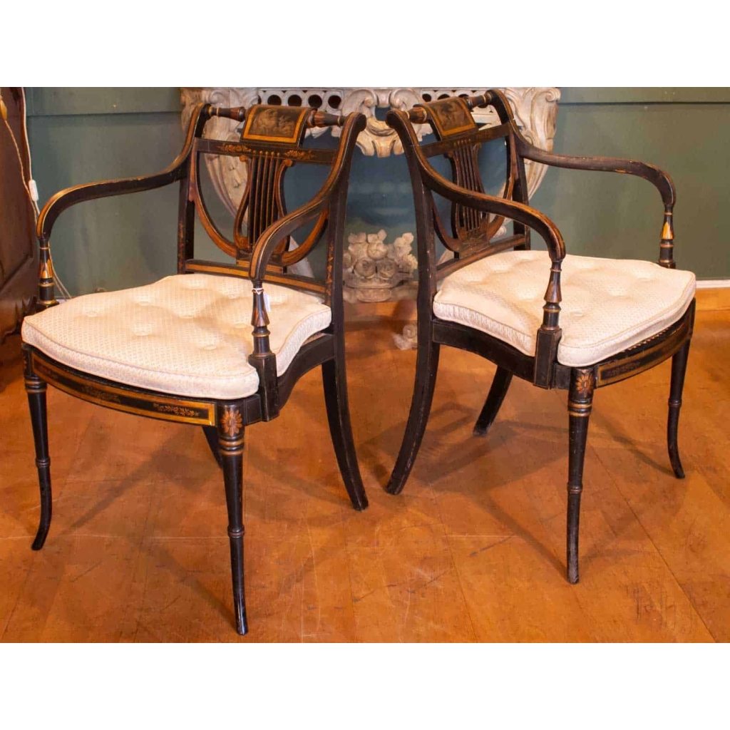 Paire De Fauteuils d’époque Regency. Angleterre 1810. | Biron Paire De Fauteuils d'époque Regency. Angleterre 1810.