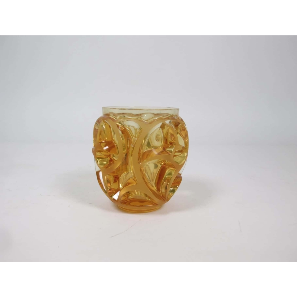 Lalique France : Vase « Tourbillon »Ambre | Biron |||
