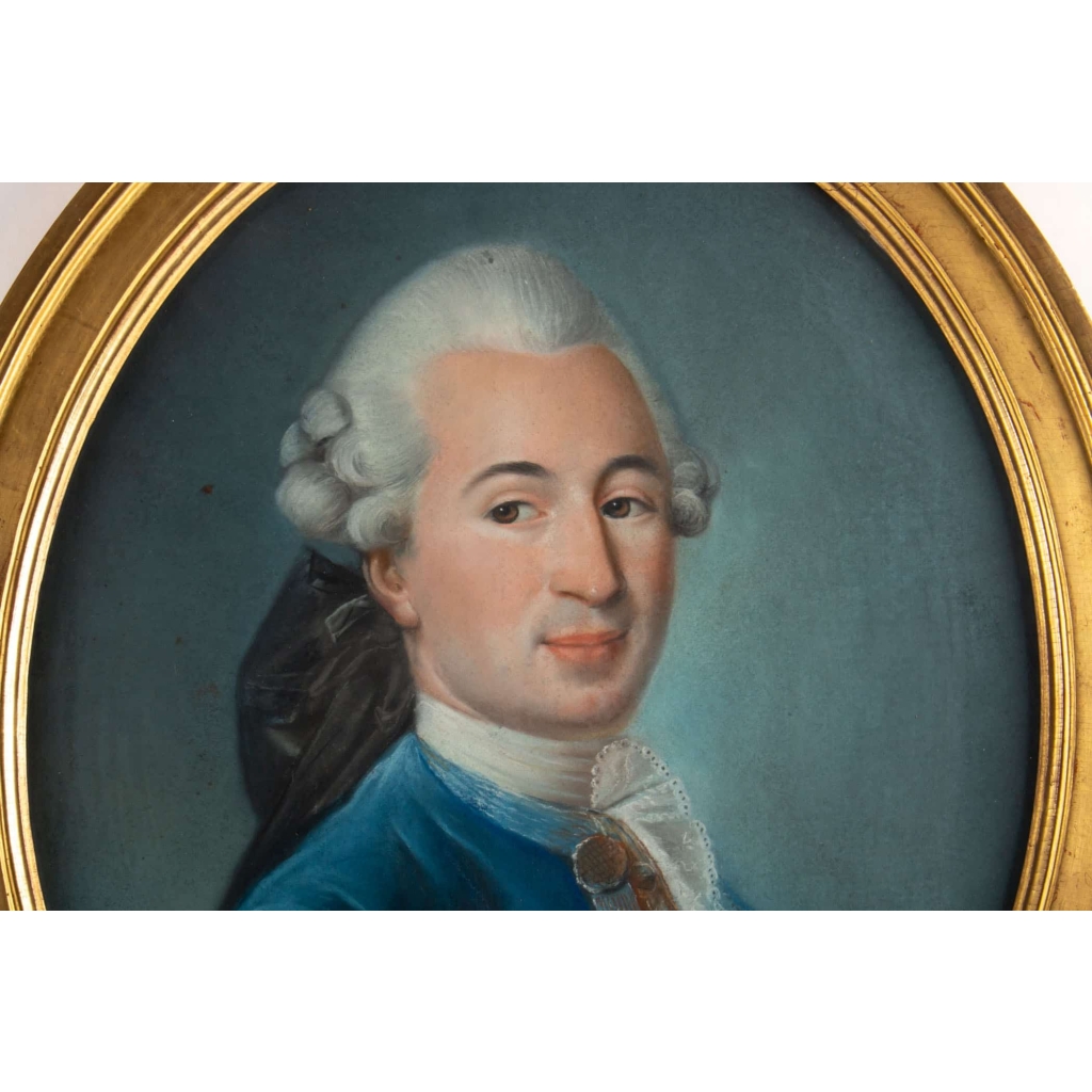 « Portrait d’Un Gentilhomme », XVIIIème Siècle, Pastel | Biron "Portrait d'Un Gentilhomme", XVIIIème Siècle, Pastel