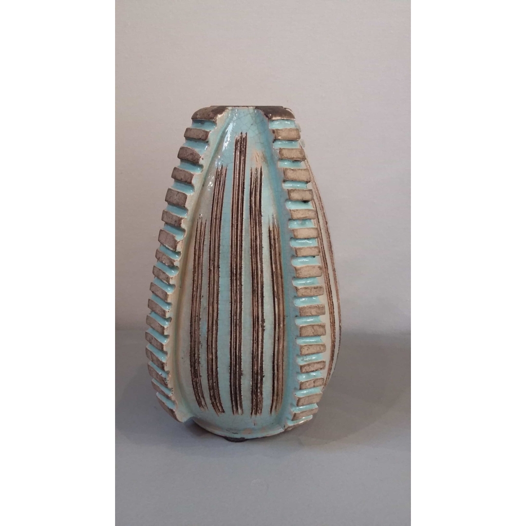 Vase ovoïde en céramique art déco, par Jean Besnard (1889 -1958) | Biron ||