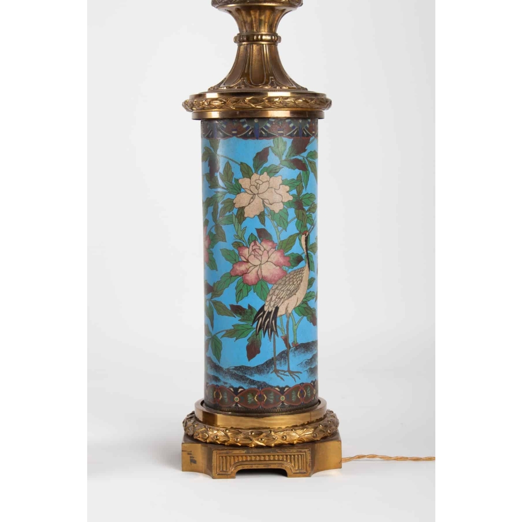 Paire De Lampe En Bronze Cloisonné