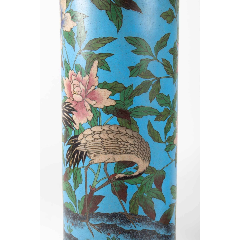 Paire De Lampe En Bronze Cloisonné