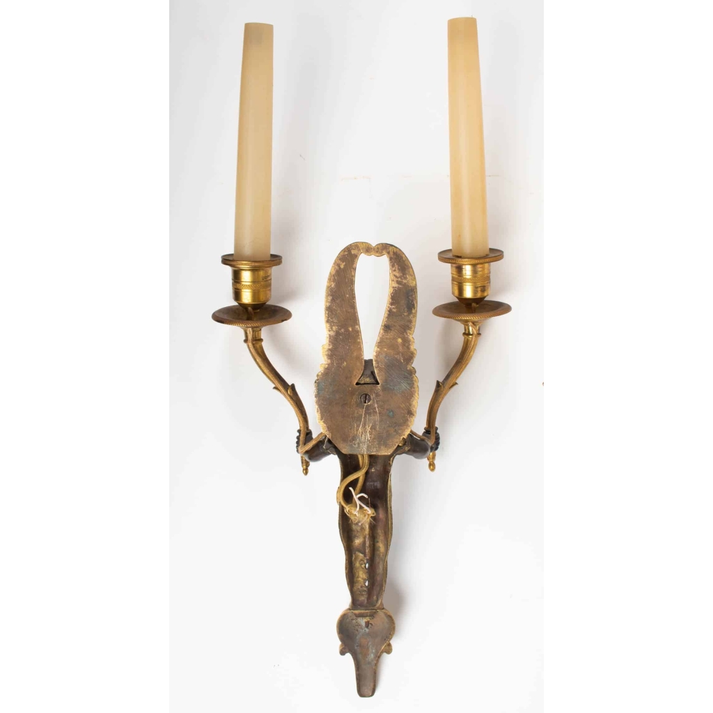 Paire d’Appliques Empire Aux Angelots | Biron Paire d'Appliques Empire Aux Angelots